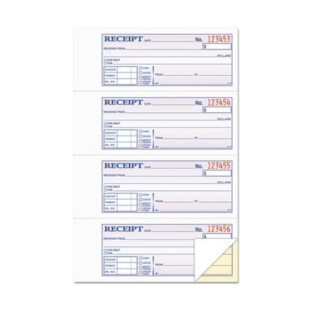 Tops Business Forms TOPS, Money And Rent Receipt Books, 2-3/4 X 7 1/8, Two-Part Carbonless, 400PK 46816